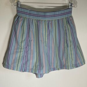 FREE PEOPE Light Blue Multicolor Striped Shorts Size Medium